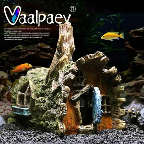 Tree House Wood Root Bark Resting Hole Aquarium Fish Tank Landscap Home Desk Decoration Resin Toy DIY Crafts Adult Accessories
