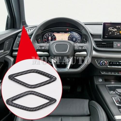 For Audi Q5 FY 2018 ABS Carbon Fiber Interior A Pillar Stereo Speaker Cover Trim 2pcs Car Accessories Interior Car Decor