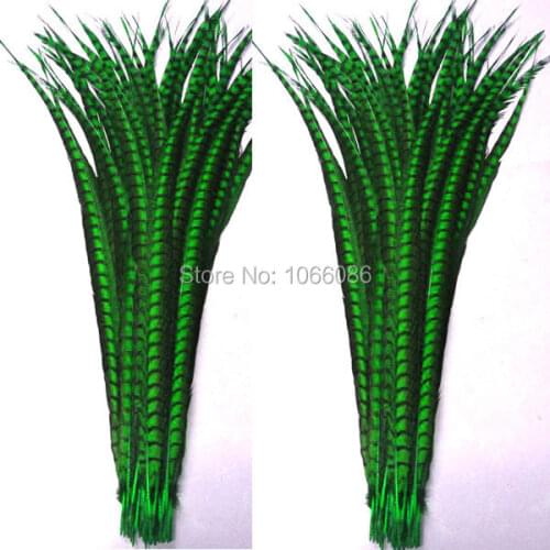 EMS free shipping 50pcs 30-35inch 80-90cm Green dyed pheasant tail feather,Lady amherst side tails,Lady pheasant feather
