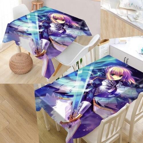 Best Fate Zero Custom Table Cloth Rectangular Oxford Print Waterproof Oilproof Square Table Cover Party Wedding Tablecloth