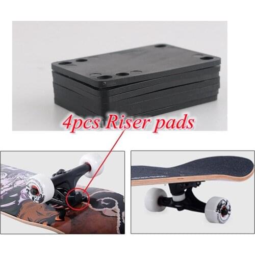 MagiDeal 4pcs Skateboard Riser Pads Longboard Shockpads Trucks Decks Tools Skateboards Cruiser Wheel Accessory