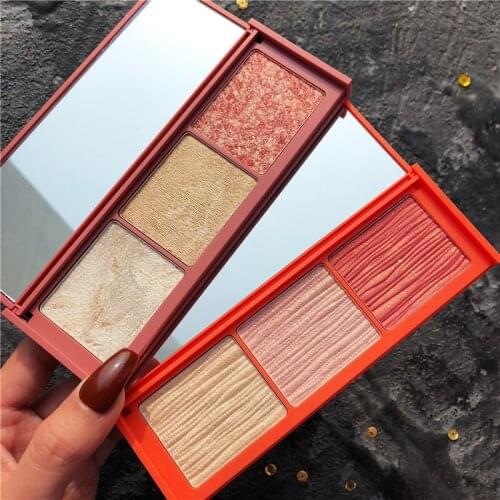 Makeup Shimmer Highlighter Palette Base Illuminator Highlight Face Powder Cheek Blusher Contour Bronzer Highlight Face Blush
