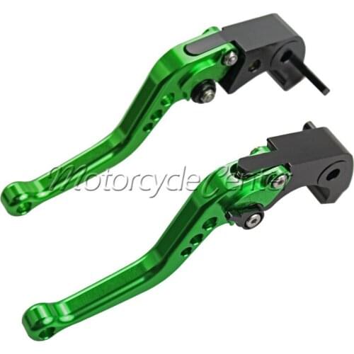 Motorcycle CNC Short Adjustable Brake Clutch Levers For Kawasaki Ninja ZX14R ZX1400 ZZR1400 GTR1400 Concours 2006-2014 Green
