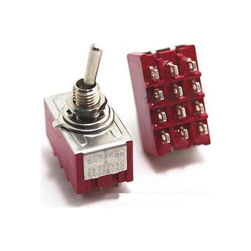 MTS-403 MTS-402 perforate diameter 6 mm self-lock 12 pins toggle switch
