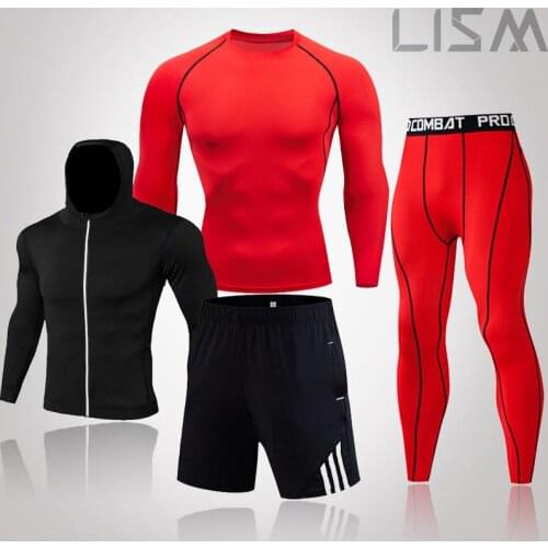 Mens Sportswear Compression Sportswear Quick-Drying Running Suit Clothing Sports Jogging Training Gym Fitness Sportswear Tight
