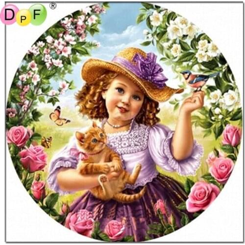 New Scenery Diamond painting Cross Stitch Mosaic Garden girl Picture Rhinestones Gift Resin Diy Diamond Embroidery home decor