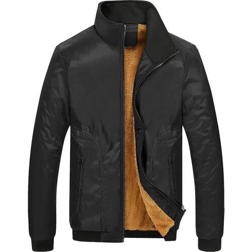 Winter New Mens Bomber Zipper Jacket Casual Streetwear Hip Hop Slim Fit Coat Thicken Warm Windbreaker Outerwear Plus Size 4XL