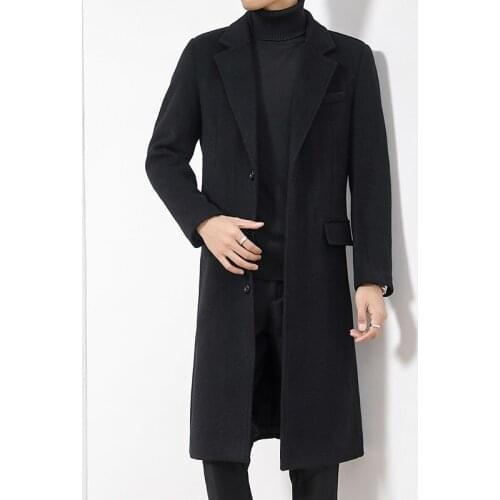 2020 Winter New Men Thick Wool Coat Business Fashion Casual Long Warm Overcoat Jacket Male Brand Clothes Gray Black M-4XL