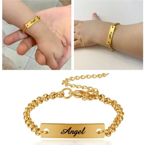 Personalize Custom Baby Name Bracelet Women Men Stainless Steel Adjustable Bracelet New Born to Child Christmas Gifts No Fade