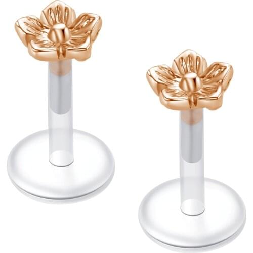 Clear Labret lips Plastic Studs Tragus Cartilage Helix Earring Flexible ear lobe Bioflex Medusa Monroe Piercing 16G