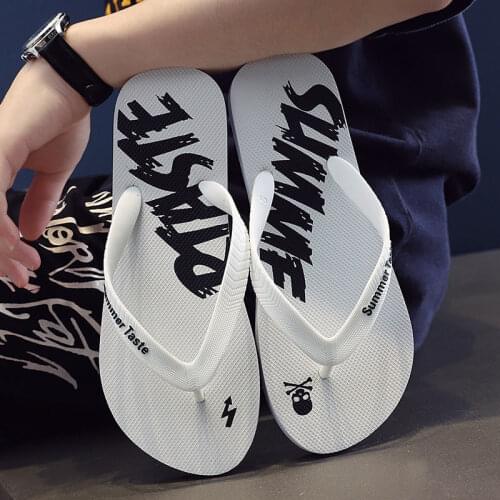 Flip flop mens fashion summer wear clip foot beach shoes trend Korean personalized outdoor anti slip creative slippers non-slip