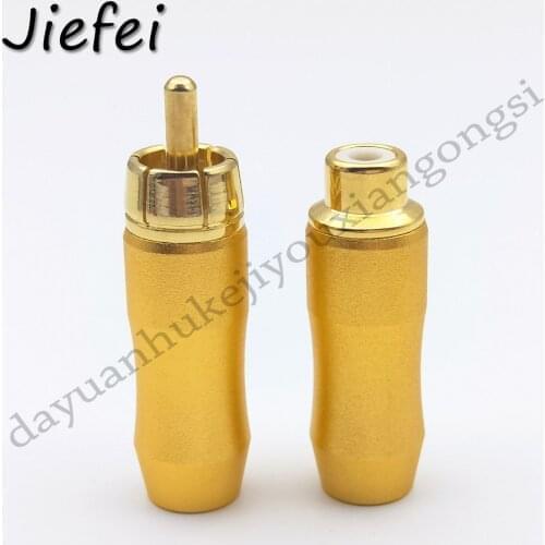 50pcs Male or Female RCA Plug Audio Video Locking Cable Connector Gold Plated soldering
