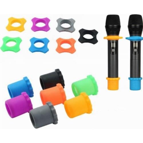 1 Set Silicone Microphone Anti-Rolling Ring Protection Bottom Rod Sleeve Holder for BBS MIC KTV Device
