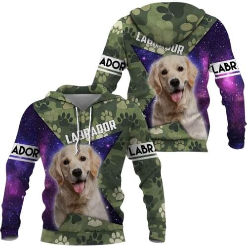 Camouflage Labrador 3D Printed Hoodies Fashion Pullover Men For Women Funny Animal Sweatshirts Sweater