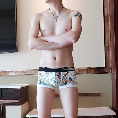 High Quality Mens Cotton Underwear Male Panties Boxers Shorts Solid Mens Breathable Printed Underpants Shorts
