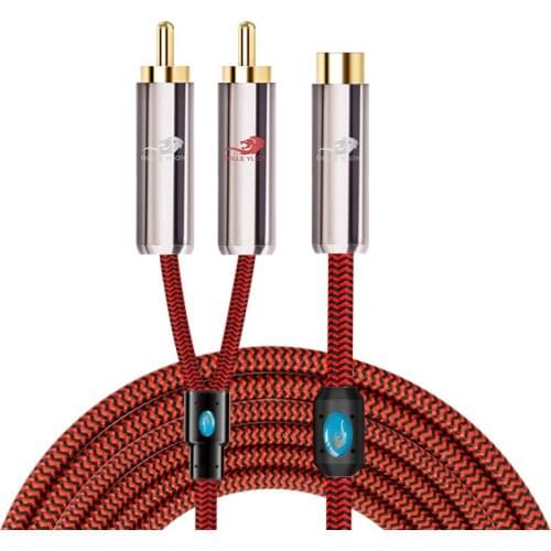 2 RCA Male to RCA Female Stereo Audio Extension Cable For Subwoofer Amplifier Stereo Y Splitter Cables 1m 2m 3m 5m