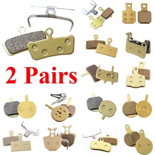 2 Pairs (4pcs) Bicycle Disc Brake Pads Metal Gold MTB Bike Brake Pads For SHIMANO TEKTRO TPR AVID ZOOM Bicycle Accessories