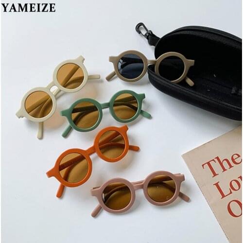 Vintage Round Kids Sunglasses Girls Boys Outdoor UV Protection Children Eyeglasses Color Sunglasses Child Eyewear Lunette De Sol