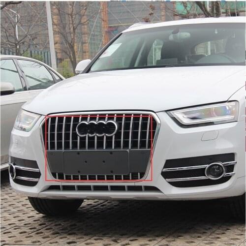 For Audi Q3 2013-2015 High Quality ABS Chrome Plated Middle Mesh Strips Middle Mesh Decoration Bright Strips Car Accessories