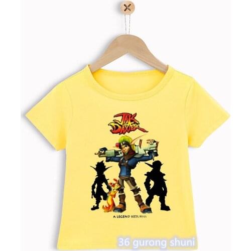 Funny boys t-shirts Jak and Daxter: The Precursor Legacy video game cartoon print teen clothing tshirt summer kids t shirt tops