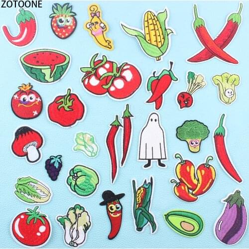 ZOTOONE Fresh Vagetables Patches for Clothing DIY Embroidered Patch Applique for Clothes Applications Garments Stranger Things E
