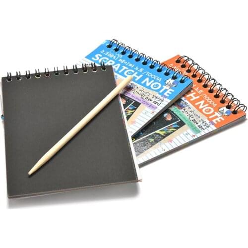 1 PC Scratch Note Black Cardboard Creative DIY Draw Sketch Notes For Kids Toy Notebook School Supplies Stationery
