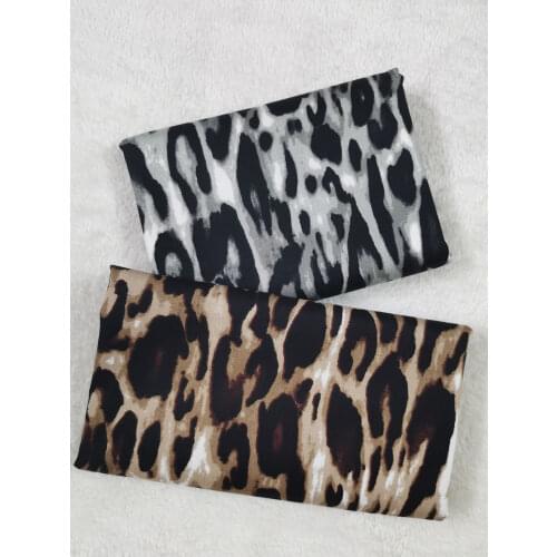 2 Color Cotton Twill Spandex Sexy Leopard Fabric Elastic Leopard Fabric Stretchable Patchwork Cloth Dress Home Decor viaPhil