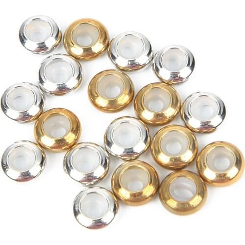 20pcs Copper Silicone Beads Ball Crimp End Beads For Jewelry Making DIY Stopper Spacer Beads Bracelet Accessories Hole 1/2/3mm