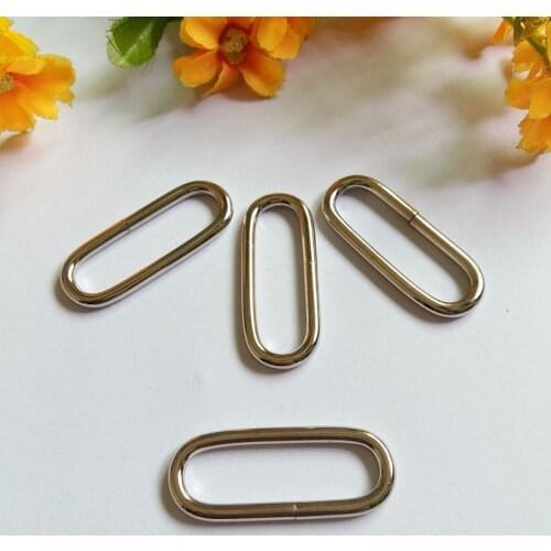 5pcs Pack 1-1/2"(38.5mm),--Silver Inner Dia. Metal Loop Oval Rings Lether Non-welded O-Ring Dee Ring For Purse Backpack Bag Stra