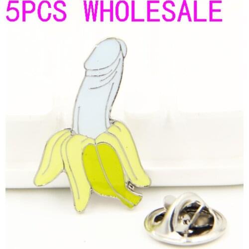 Lots 5pcs Funny Banana Emo Retro Lapel pin Badge