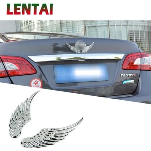 LENTAI 1Set Car Stickers Metal 3D angel Wing Styling For Seat Leon Ibiza Renault Duster Megane 2 Logan Captur Clio Mazda 3 6