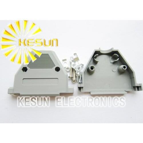 FREE SHIPPING 20pcs/lot DB37 Grey Shell 37P 37Pin Serial D-Sub Connector Cover