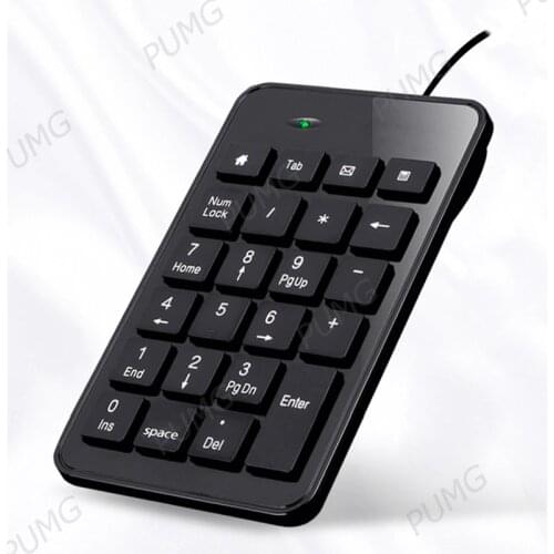 Small-Size Wire Numeric Keypad Numpad 23 Keys Digital Keyboard For Accounting Teller Laptop Financial Supermarket Number Keycaps