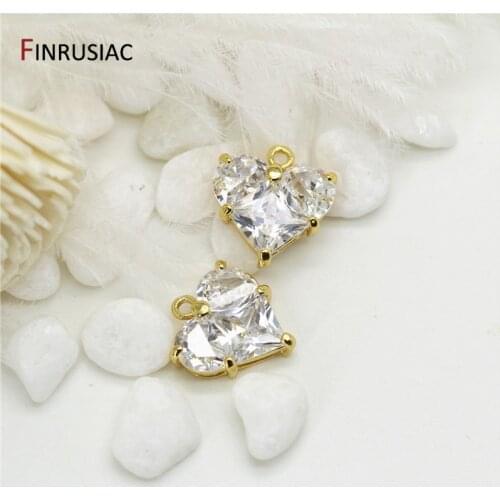 Shiny Heart Crystal Pendant DIY Making Necklace Pendants Earrings Charms Jewelry Making Accessories Women Charm Wholesale