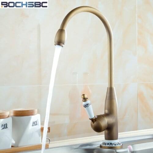 BOCHSBC 360 Degree Rotating Faucet Bathroom Antique Tap Basin Faucet Vintage Kitchen Sink Tap Basin Mixer Water Ceramic Handle