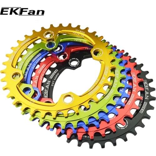 EKFan Narrow Wide 32T/34T/36T 104BCD MTB Chainring Round Shape 7075-T6 Bicycle Chainwheel Bike Circle Crankset Single Plate