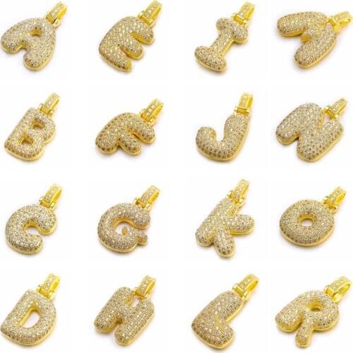 Juya Luxury AAA Zirconia Rhinestone Letters 26 Alphabet DIY Initial Charm For Women Necklace Pendant Jewelry Making Accessories