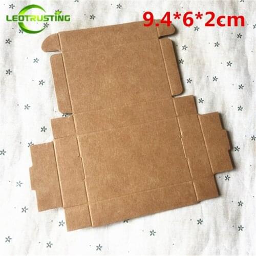 Leotrusting 50pcs 9.4*6*2cm Brown Kraft Paper Box Natural Kraft Paper Gift Packaging Box Handmade Wedding Gifts Paper Box