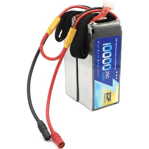 ZDF 44.4V 12S 10000mAh (2pcs 22.2V 10000mAh)25C Lithium Polymer Lipo Battery with XT90 to AS150/XT150/XT90 plug for RC drone