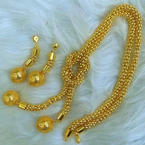 Nigeria Bead jewelry Gold Color jewelry sets for women Classic Ethiopian/Middle East /African women jewelry Gift