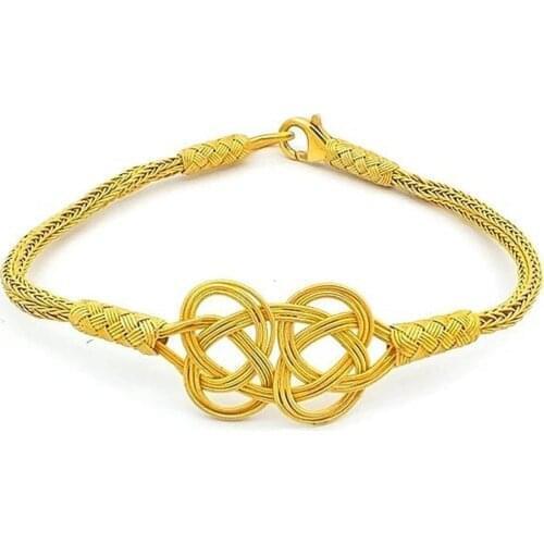 Kazaz Hand Handwork Gold Plated Silver Bracelet