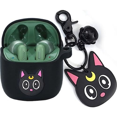 Silicone cute cat case for JBL tune 220 Case funny dog cartoon keychain Earphones Cover for JBL t220 225 Protect case fundas