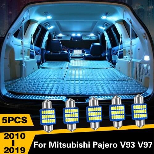 5pcs Car LED Lights Interior Dome Reading Trunk Lamp For Mitsubishi Pajero V93 V97 2010 2011 2012 2013 2014 2015 2016 2017 2018