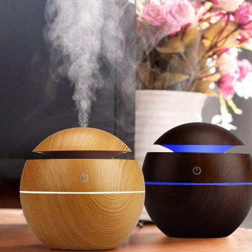 USB Aroma Essential Oil Diffuser 130ML Home Office Ultrasonic Air Humidifier LED Night Lamp Mini Mist Maker