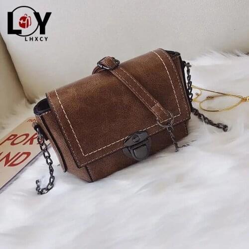 Vintage Clamshell Chain Crossbody Bags High Quality Pu Leather Zipper Buckle Shoulder Bags Fashion Shopping Purses And Handbags