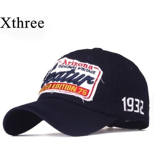 Xthree cotton baseball cap men casual snapback hat for women casquette Letter embroidery gorras