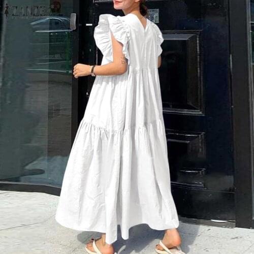 ZANZEA Summer Dresses With Flounces