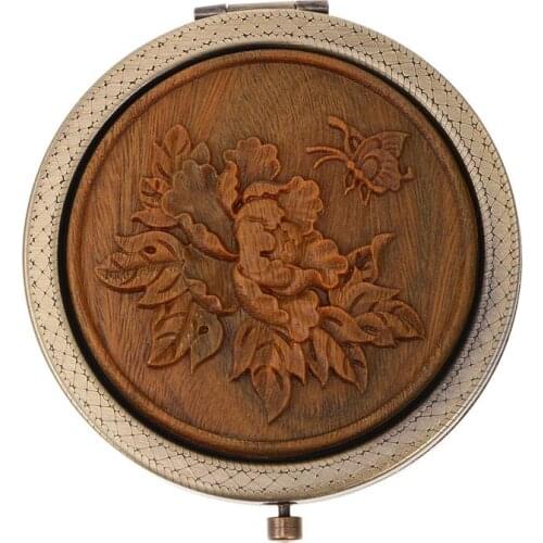 Vintage Style Makeup Mirror Folding Compact Cosmetics Mirror for Travel