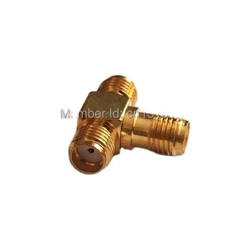 1pc SMA Female Jack to 2 SMA Female Jack Connector RF Coax Modem Adapter Convertor Triple T type goldplated NEW wholesale
