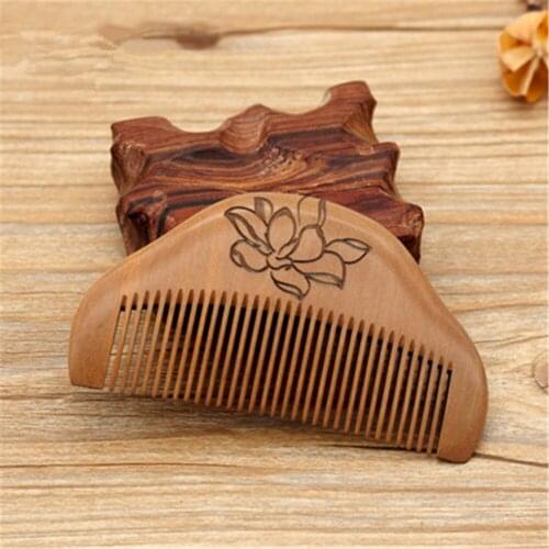 1 Pc Natural Peach Wood Comb Close Teeth Anti-static Head Massage Hair Care Wooden Tools Beauty Accessories